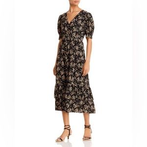 Ba&sh Black Vika Ruffled Midi Dress — New with Tags